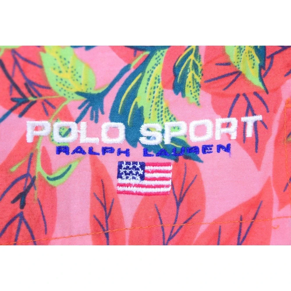 VTG 90s Polo Sport Ralph Lauren Tropical‎ Hibiscus Swim Trunks Shorts Men's XL